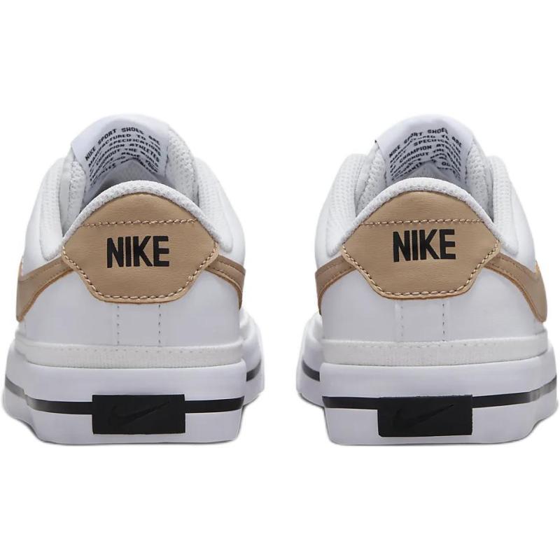 Nike Court Legacy Противоскользящие Износостойкие Низкие Детские Кеды для Скейтбординга Белые Кроссовки DA5380-126