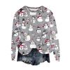 Women's Fashion Round Neck Pullover Top Long Sleeve Tee Christmas Printed Sweatshirt