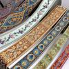 Roll Vintage Embroidered Jacquard Ribbons Colorful Floral Ethnic Webbing Fabric Sewing Clothing Lace Trimming Decoration