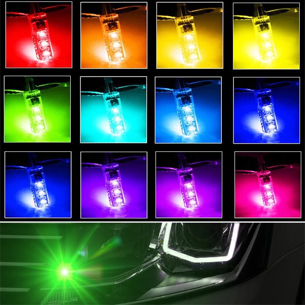 2 шт. T10 W5w RGB светодиодная лампа для Lada Granta Largus Kalina 4*4 Priora 2110 для BMW E46 E60 E90 E91 E92 E93 F30