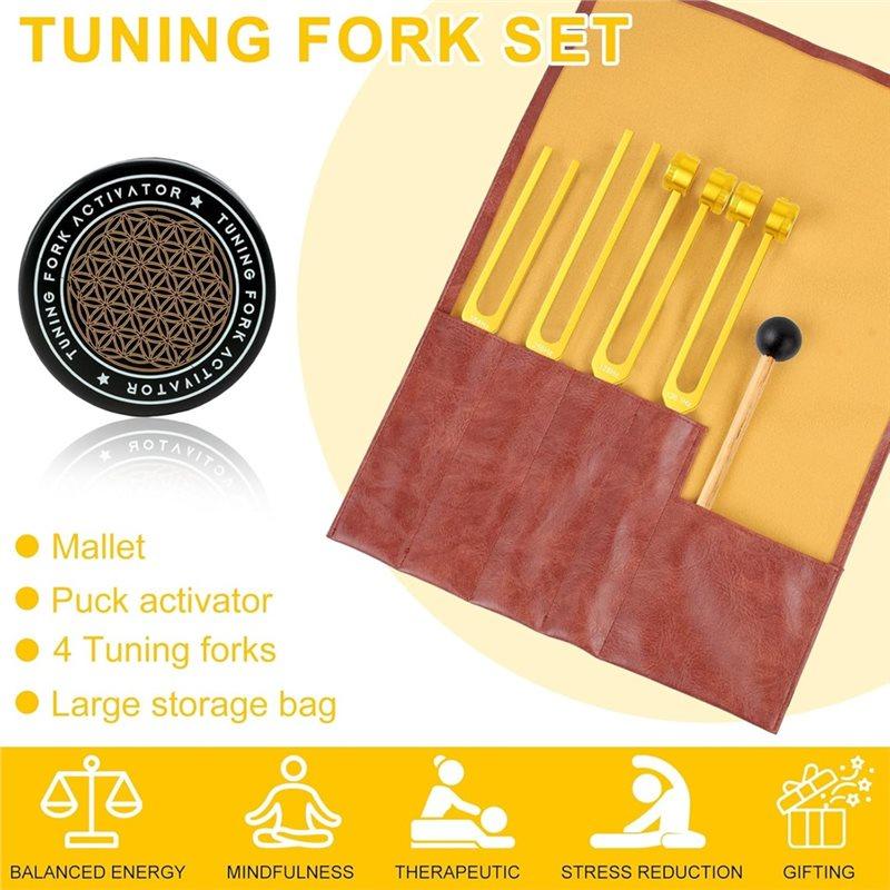 Набор камертонов для исцеления 128 Гц, 136,1 Гц, 256 Гц, 384 Гц Для чакр, йоги и медитации