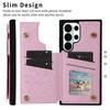 For Samsung Galaxy S26 Ultra Case Flower Leather TPU RFID Blocking Phone Cover Card Slots