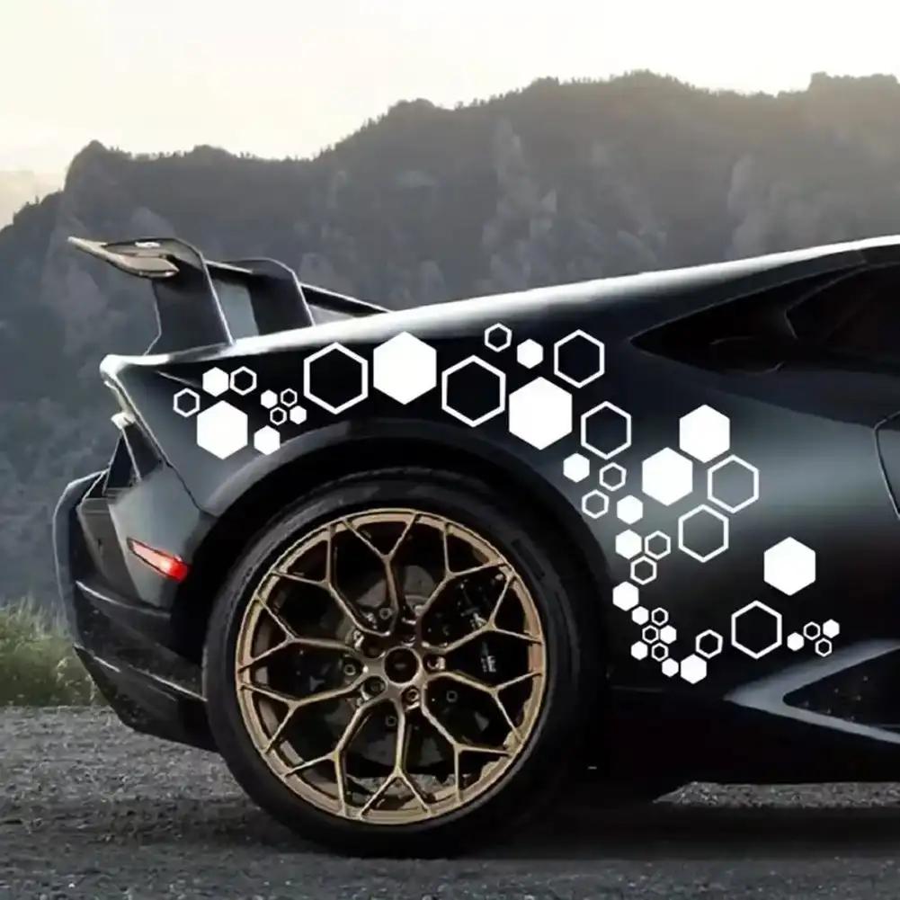 52 шт. сотовых автомобильных виниловых наклеек, большие и маленькие комбинированные шестиугольные наклейки, сделай сам, крутой стиль кузова автомобиля, украшение в открытом стиле
