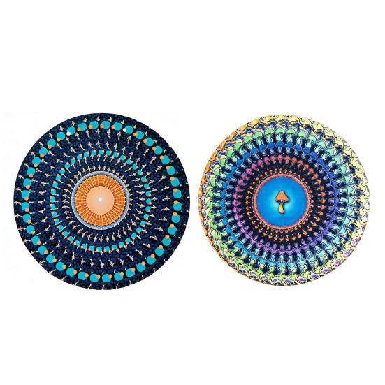 2/3 шт. Анимированный зоотропный слипмат 12 дюймов Оптическая иллюзия Мати для проигрывателя Анимированный виниловый слипмат с эффектом движения зоотропа Кинетическая визуальная пластинка