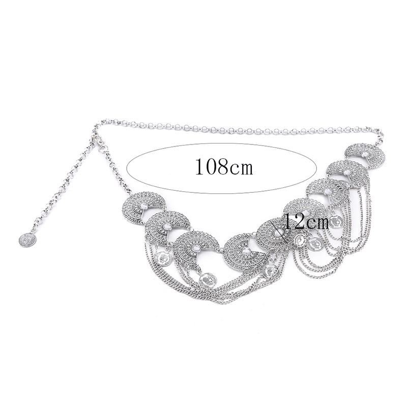 Belly Piercing Dance Belt Waist Sexy Metal Flower Crystal Coin Tassel Body Chain Jewelry