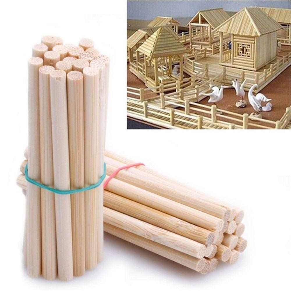 Gifts Building Model Homemade Educational Toys Round Wooden Rods Counting Stick Wooden Diy Craft