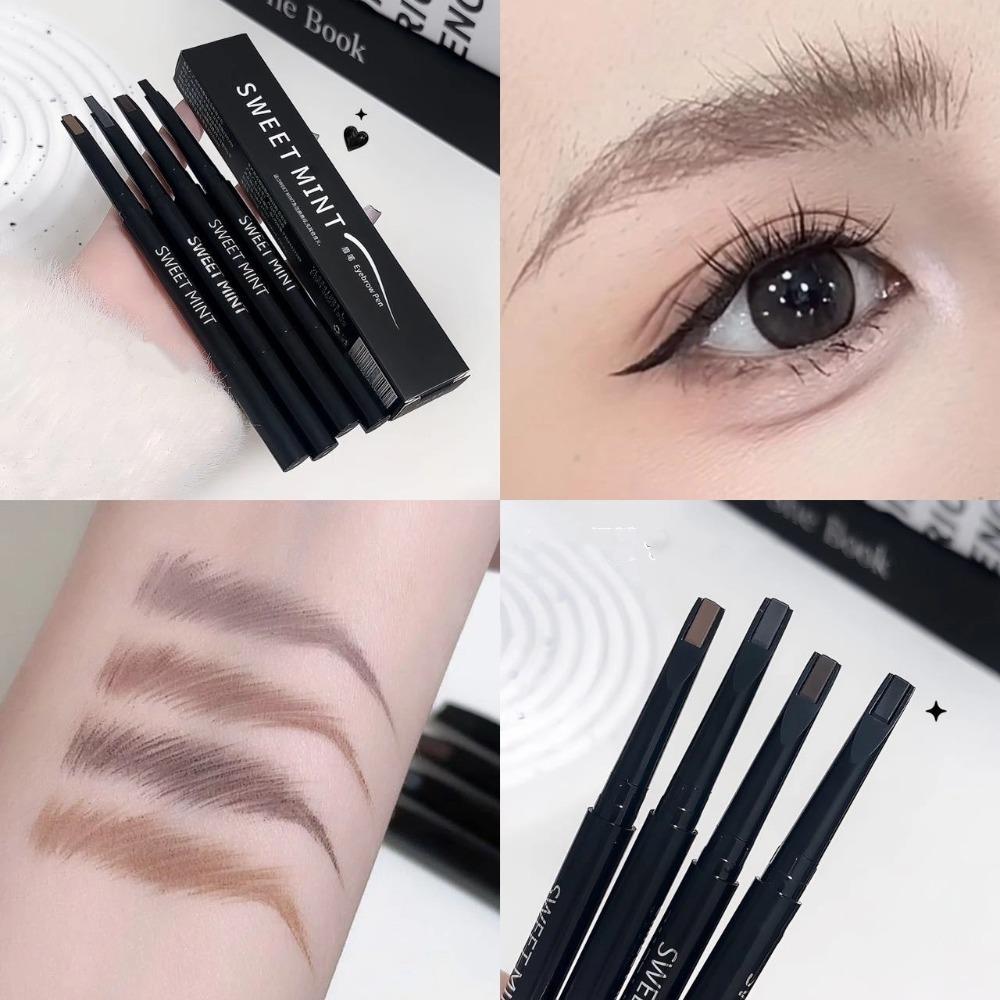 1Pc Waterproof Rotatable Grey Brown Eyebrow Pencil No Blooming Smooth Matte Double Head Long-Lasting Eyebrow Tattoo Pen Makeup