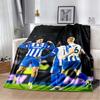 Brighton & Hove Albion Seagull Logo Blue White Gold Vertical Stripe Print Soft Flannel Throw Blanket Sofa Bed Warm Decor Cover For Football Fans