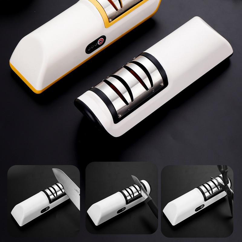 USB электрическая точилка для ножей, автоматическая регулируемая перезаряжаемая кухонная ножница, ножницы, домашняя быстрая заточка, кухонные инструменты