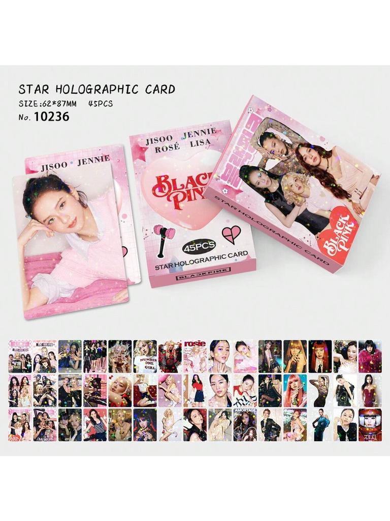 blackP 45PCS Holographic card  support merchandise cards, Christmas gifts