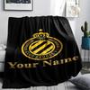 1PC Custom Name Club Brugge K.V Patterned Flannel Blanket Suitable For All Seasons for Home Decor Warmth and Comfort Gifts Holiday Present -HE106
