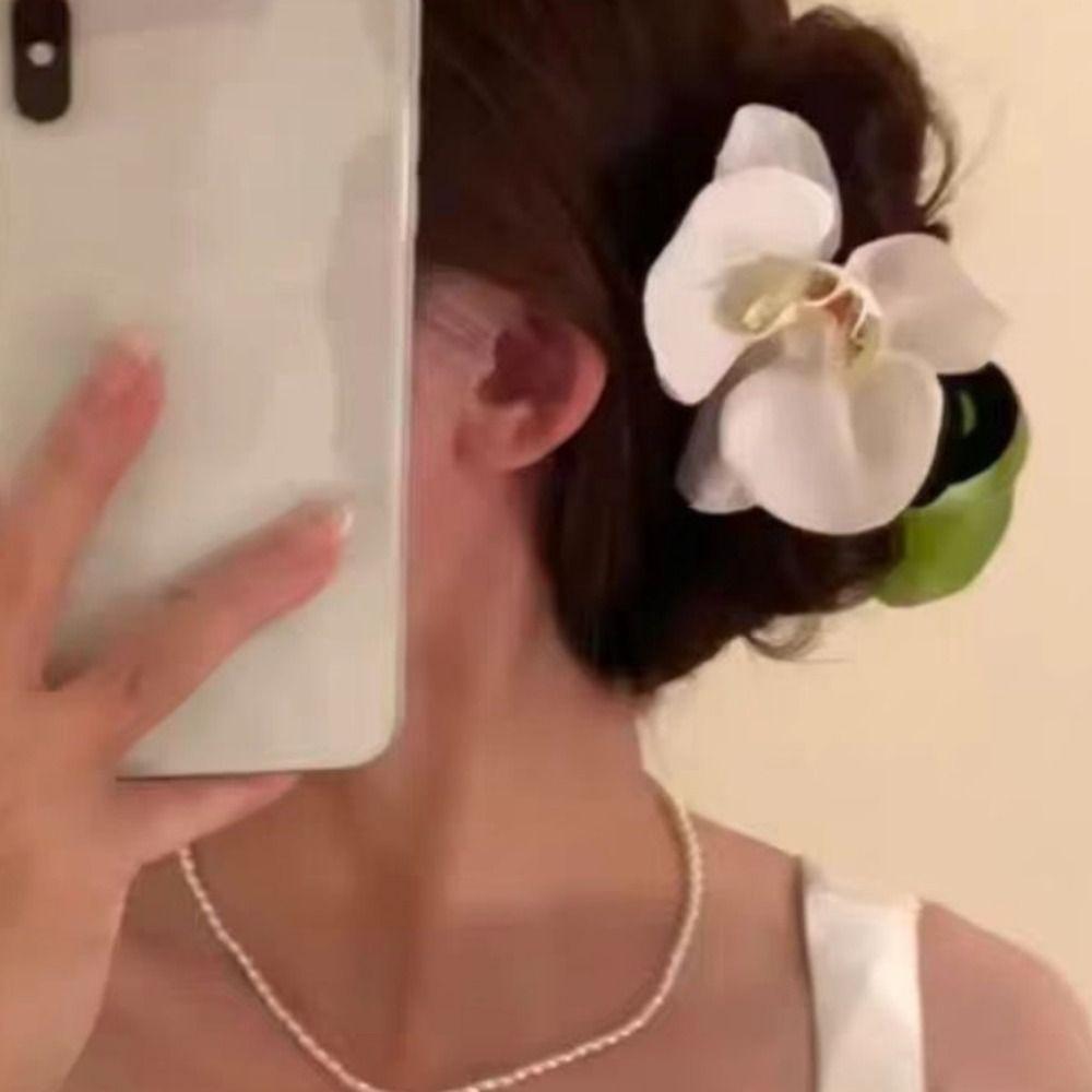 Sweet Butterfly Orchid Shark Clip Korean Style Flower Duckbill Clip Photograph