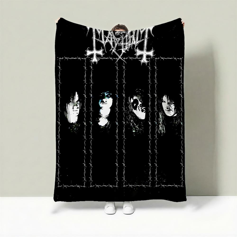 Band M-Mayhem Throw Lightweight 240g Flannel Blanket Soft Skin-friendly for Summer Cooling