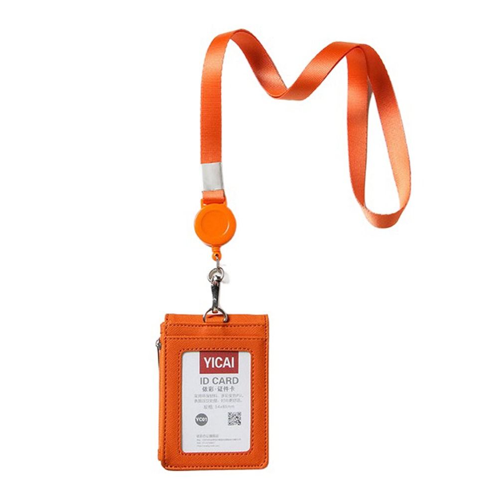 With Lanyard Neck Hanging Card Case Solid Color ID Buse Card Storage  Female/Male