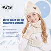 Windproof Warmth Set for Subzero Weather Kids Winter Hat Scarf Gloves Set, 3-Piece Fleece Lined Beanies Neck Cold Gear Toddlers Warmer Mittens