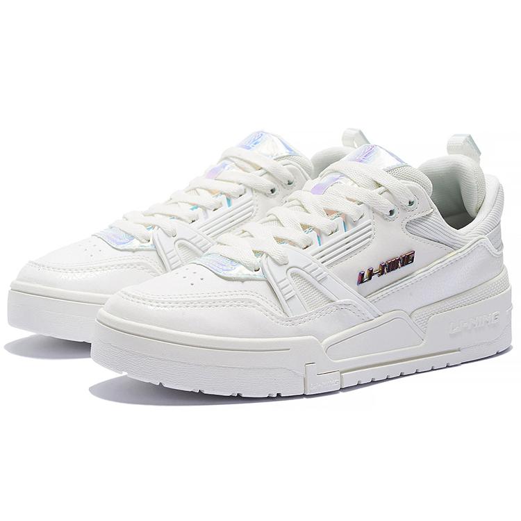 Li Ning 001 BTC Низкие Скейтбордические Кроссовки Женские Бело-Синие AGCS104-2