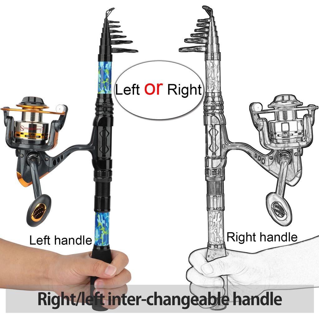 Телескопическая спиннинговая удочка с набором спиннинговых катушек 13 + 1BB Портативная спиннинговая удочка, набор для комбинированной удочки для окуня