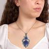 Pendant Lapis Lazuli Silver Jewelry 2.5" Gemstone  Handmade Sterling Silver