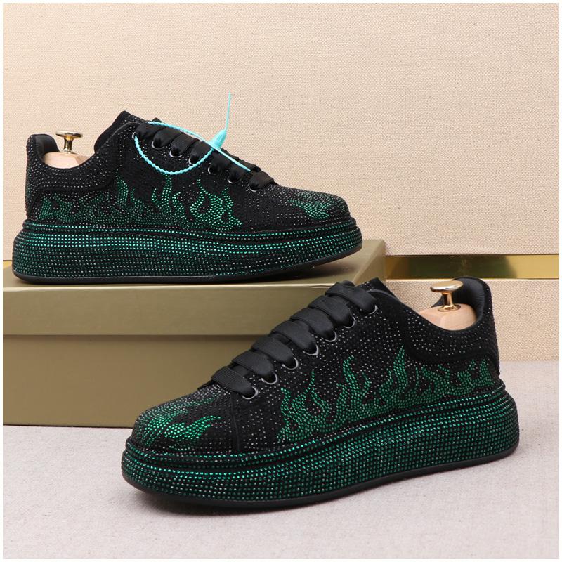 Модные Роскошные Дизайнерские Мужские Туфли на Толстой Подошве со Стразами, Повседневные, Подходящие ко всему, Лоферы, Мокасины, Спортивные Кроссовки для Ходьбы