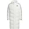 Adidas Long Down Comfortable Casual Long Windproof Waterproof Water-Repellent Warm Versatile Down Jacket Unisex Jacket White JM9152