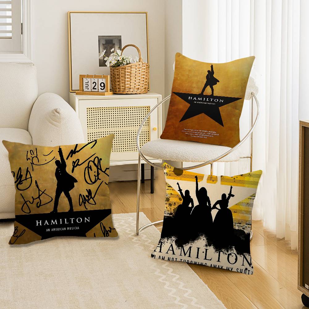 American Musical Hamilton Vintage Personalized Picture Text Home Decorative Pillows Household Gifts 45x45cm