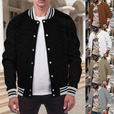 Мужская бейсбольная куртка весна-осень с грудкой, модная мужская однотонная бейсбольная куртка-кардиган