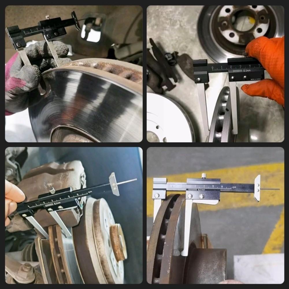 Metric Scale Brake Disc Depth Gauge Aluminium Alloy Portable Disc Brake Micrometer Universal Anti-Rust