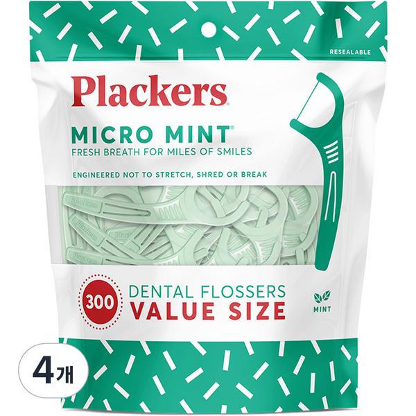 Зубная нить Flackers Micro Mint, 300 шт., 4 шт.