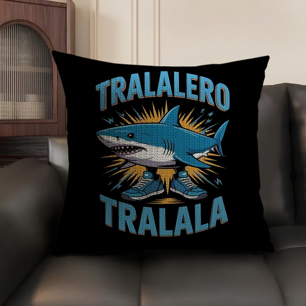 ITALlAN Brainrot Animal Cushion Cover Natural Linen Organic Fabric DoubleSided Printing Sofa Home Decor Gift Pillow Case