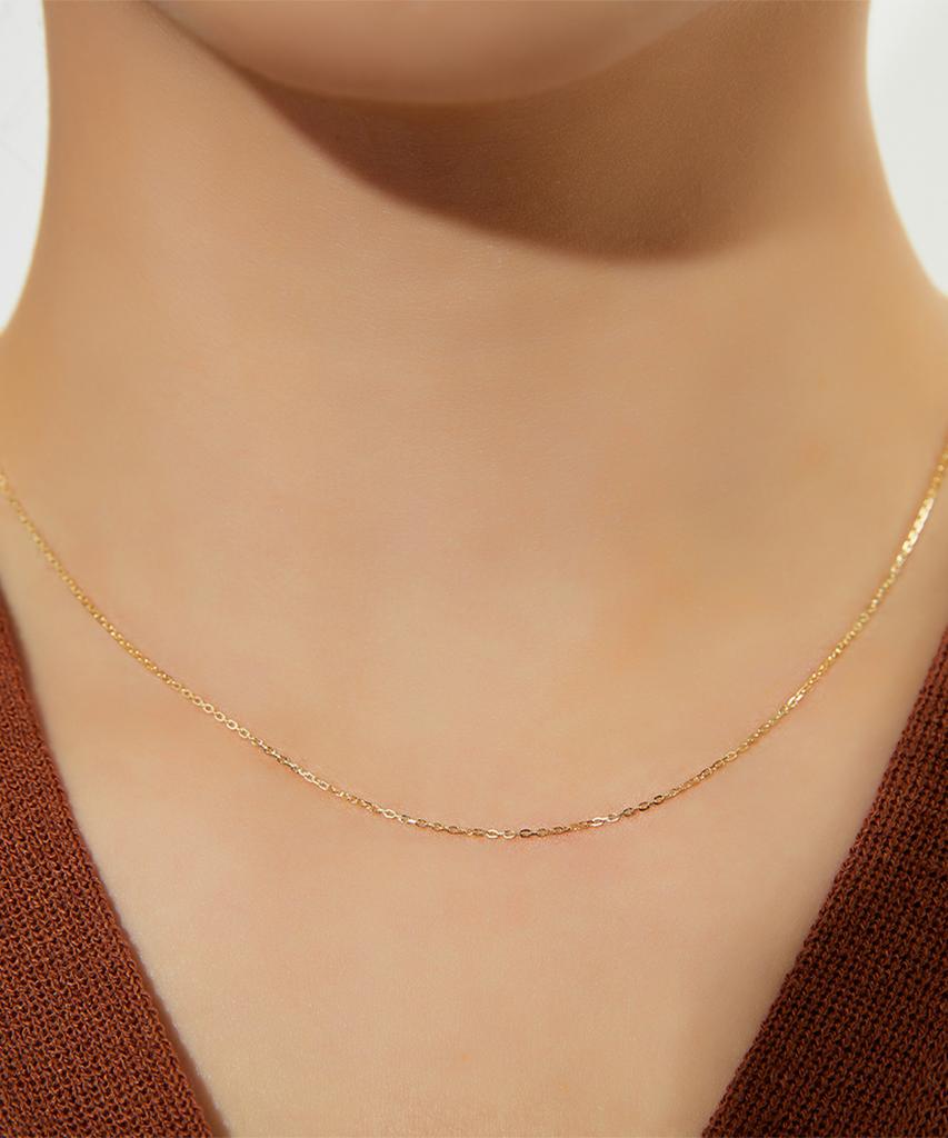 Helene Jewelry 14K 18K New Square Chain Gold Necklace (Type B)