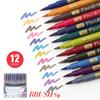 12 Color Calligraphy Brush Marker Pens Write Paint Pen Set for Artist Sketch Drawing Painting Water Color Illustrations Hand Account