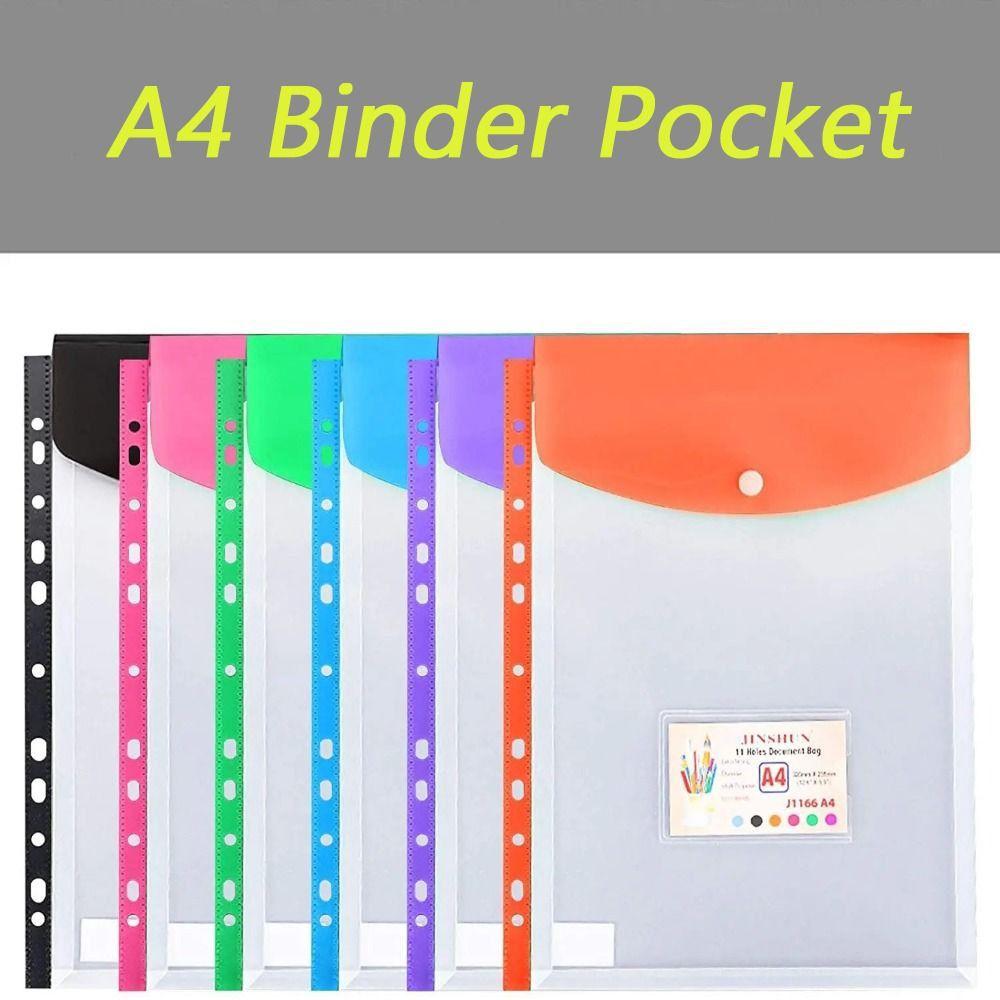 Transparent A4 Expandable Binder Pocket 11 Holes Files Envelope Bags Test Paper