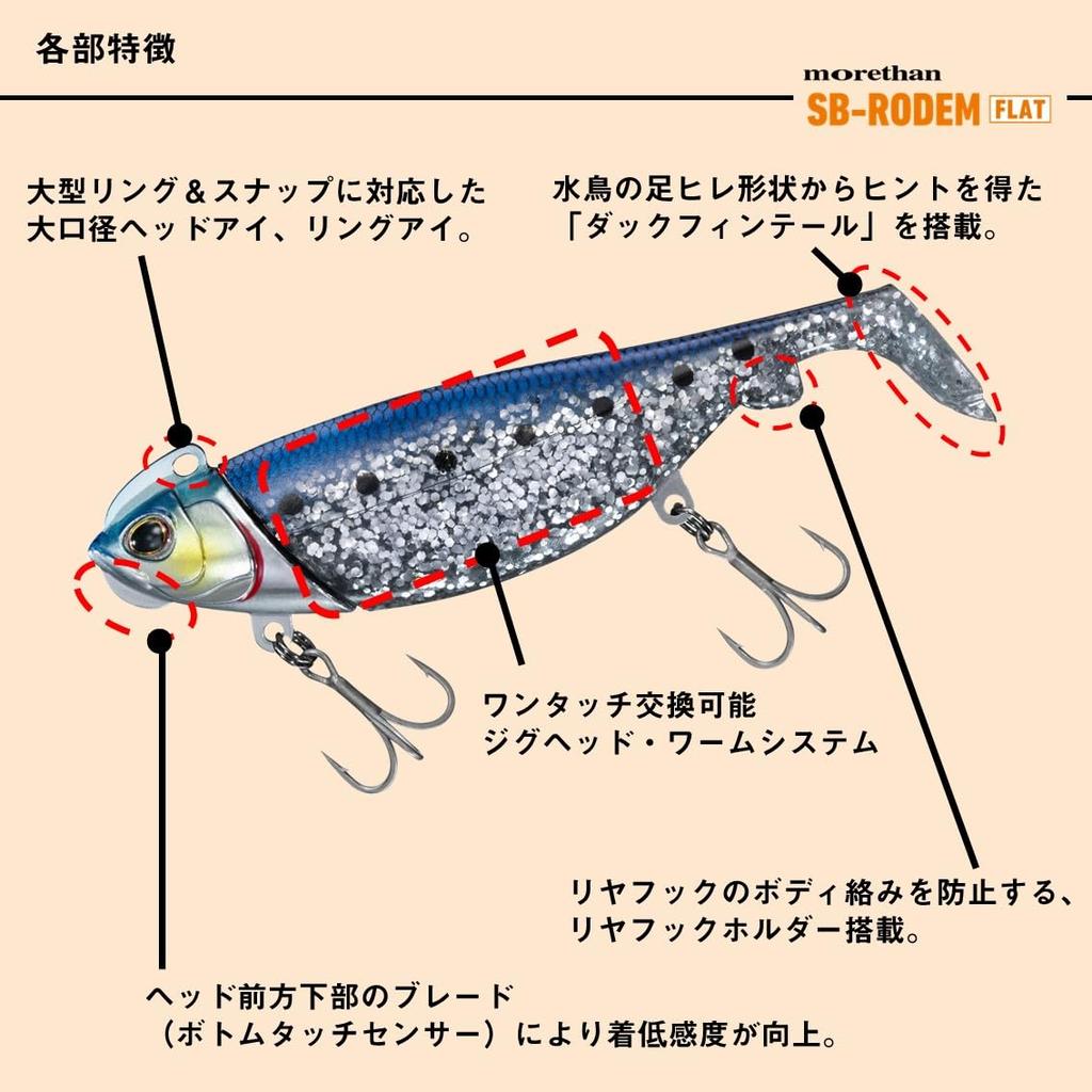 Daiwa Seabass Jig Head Worm Flat 30g Matte Chart (DAIWA) + SB-Rodem