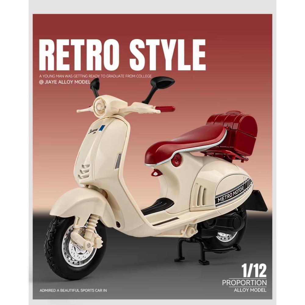 1/12 масштаб Vespa 946 сплав классическая модель мотоцикла для отдыха литые металлические уличные ретро-модели мотоциклов звук и свет детская игрушка подарок