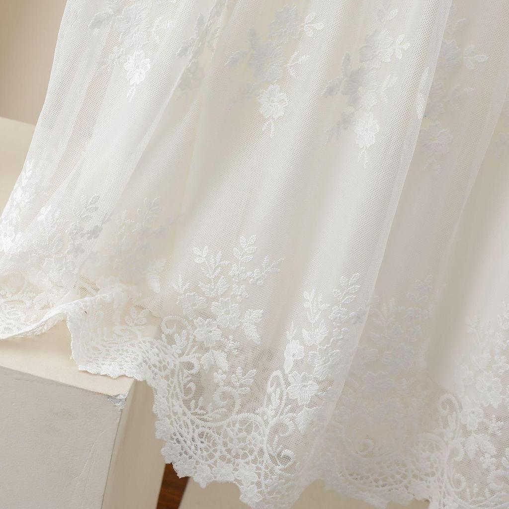 Свежий стиль Платье-жилет с высокой талией, облегающее, с кружевной вышивкой