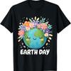 Футболка ко Дню Земли Милая Цветочная Планета 2026 Лето Новая С Круглым Вырезом Принт Планеты Футболка Женская Харадзюку Рукав Повседневная Эстетичная Одежда
