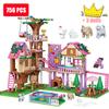 Friends City Tree House Summer Holiday Villa Castle Garden Swimming Pool Building Blocks Sets Figures DIY Toys for Girls Gifts
