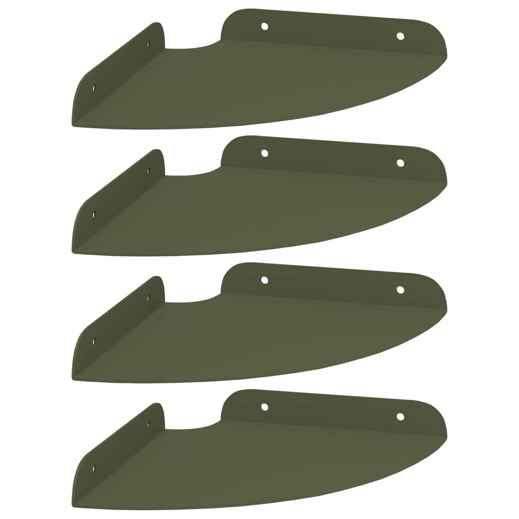 Floating Shelf with Shelf 4 pcs Olive Green 18 x 18 x 2 cm