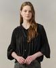 MAXZA Wrinkle Punching Volume Sleeve Hooded Blouse