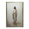 Prayer In Silence - Jesus Prayer In Silence - Jesus, 30X40 Cm, Gold Aluminum Frame, 230 Gsm Matte Paper