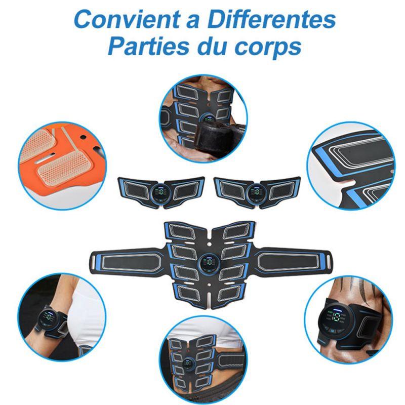 EMS Abdominal Muscle Stimulator Trainer 3 Controllers USB Rechargeable Tens Pulse Muscle Massage Fitness Training Device Weight Loss Body Slimming