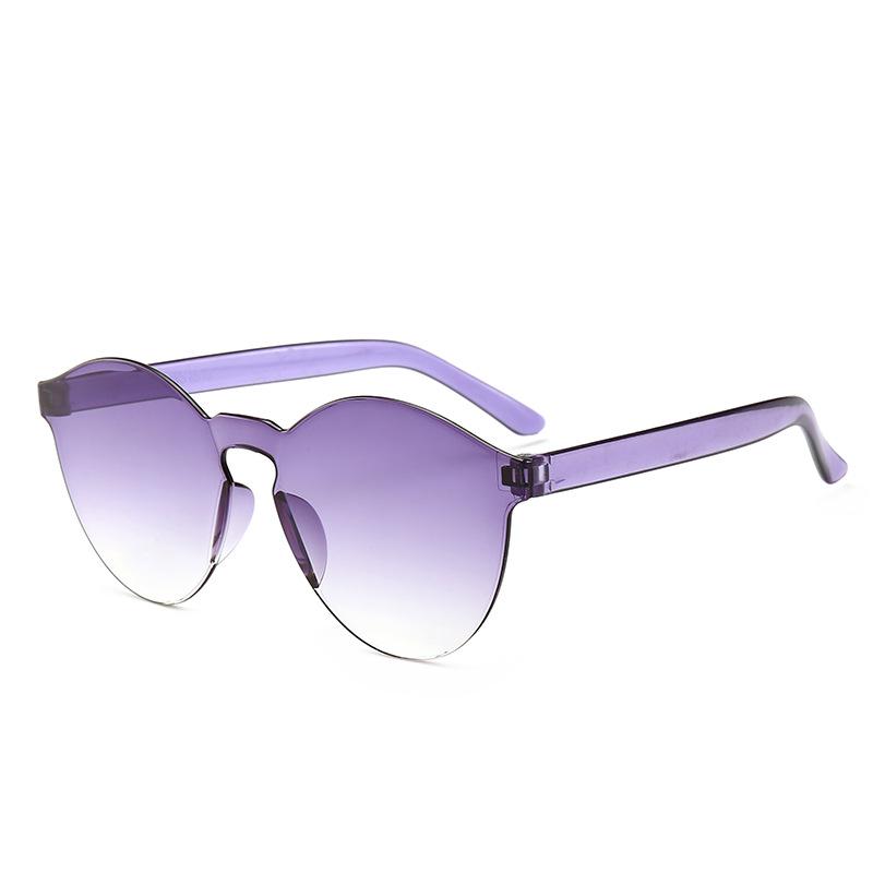 Модные женские солнцезащитные очки с кошачьими ушками, безрамные желе, прозрачные очки, универсальные очки в стиле ретро, ​​очки ярких цветов