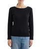 ROPE PICNIC Bio Wide Rib Boat Neck Knit Black Size 38 Women's Pullover, GDM13010, (01),