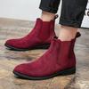 Fashion Winter New Fashion Male Pointed Black Red Suede Leather Ankle Boots Men Casual Luxury High Top Platform Shoes Zapatos Hombre
