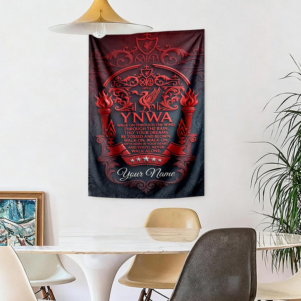 Liverpool Team Custom Your Name Wall Decor Tapestry Art For Pet Memorial Birthdaywedding Party Backdrop Family Gift