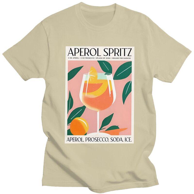 Мужская футболка с принтом 'Custom Vintage Cocktail Drink Orange Spritz Aperols', короткий рукав, повседневная, 100% хлопок, приталенная