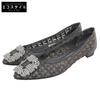 Excellent Condition HANGISI Lace Flats for Women, Brown/gray, Size 36 Shoes 36 Brown System / Grey systemUsed
