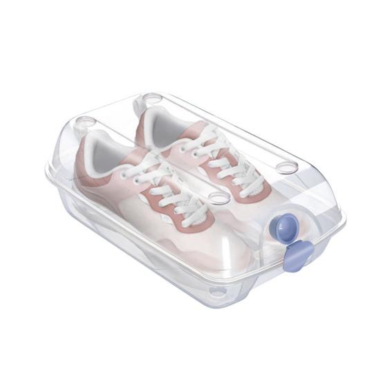 2 Pcs Shoes Storage Box Thickened Transparent  Ventilation Hole Dust-proof Anti-crack Reusable Universal Boot Box Car Travel Shoe Container