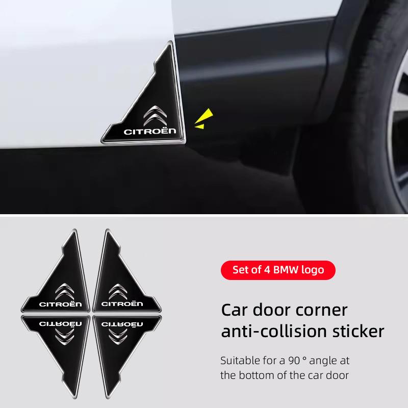 JOFT7 4PCS Car Door Anti-collision Corner Protectors Stickers For Citroen C3 C5 Aircross C5X C4 Cactus Picasso e-C3 e-C4 C1 C-Crosser