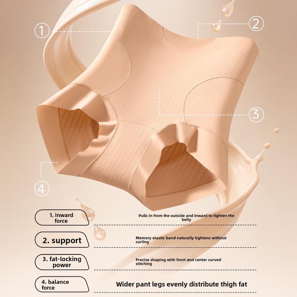 Женские весенние и осенние бесшовные корректирующие трусы с высокой талией для формирования живота, комфортные